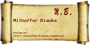 Milhoffer Bianka névjegykártya